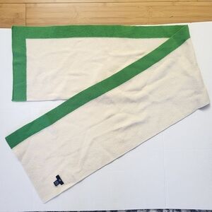 GAP 100% Lambswool Cream Green Scarf Wrap Winter Wool Cozy Soft Girl Minimalist